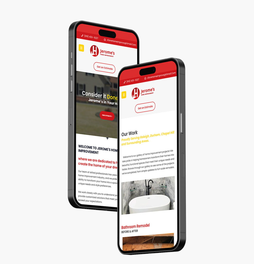 Our Work Website Responsive Mobile Design Jeromes Home Improvement