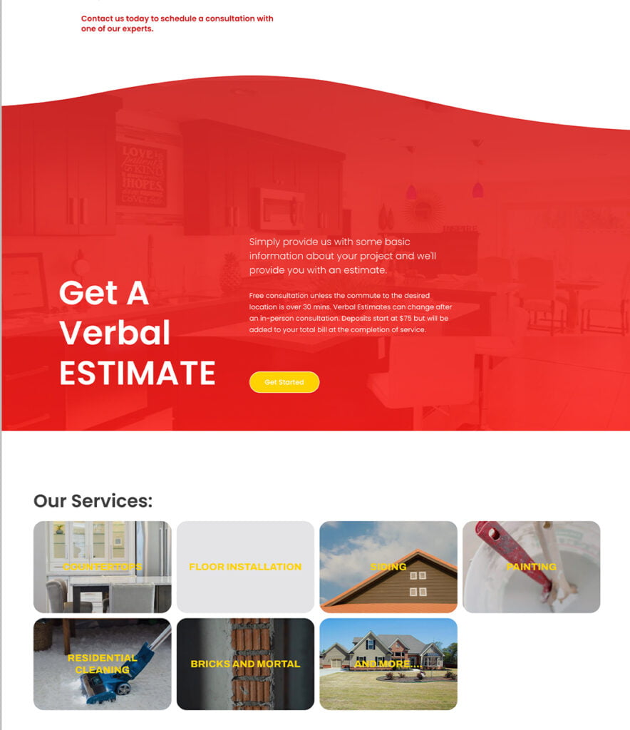 Our Work Website Design Jerome's Home Improvement