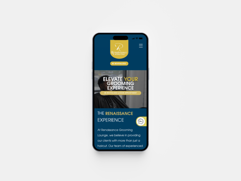 Our work mobile responsive website design Renaissance Grooming Lounge