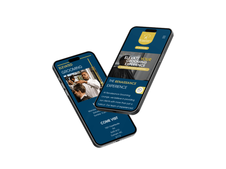 Our work mobile responsive website design Renaissance Grooming Lounge